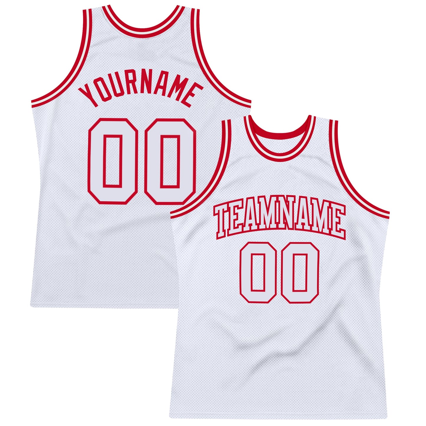 Custom White White-Red Authentic Throwback Basketball Jersey - Sky-Custom