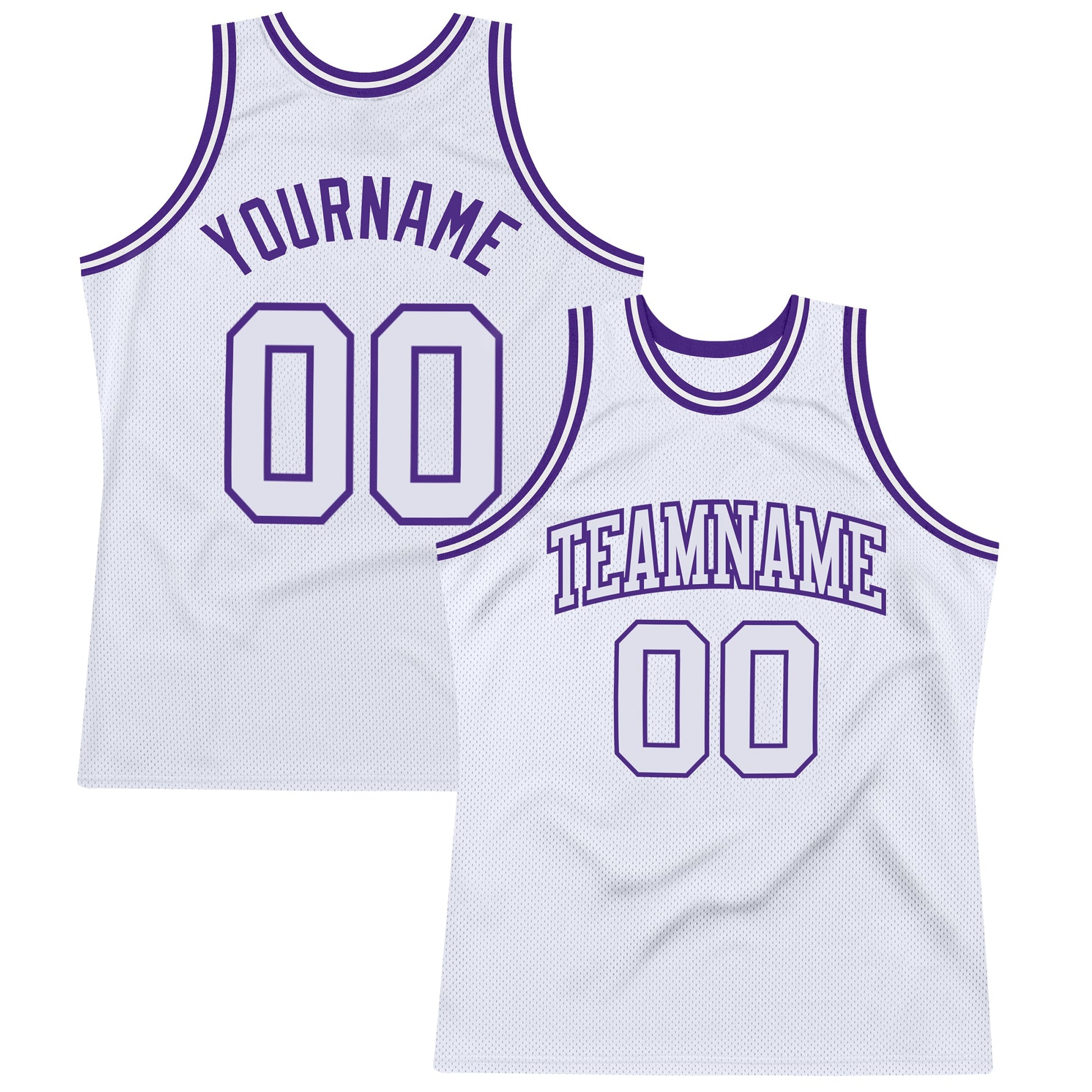 Custom White White-Purple Authentic Throwback Basketball Jersey - Sky-Custom