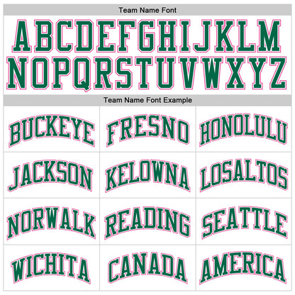 Custom White Pink-Kelly Green Authentic Throwback Basketball Jersey - Sky-Custom
