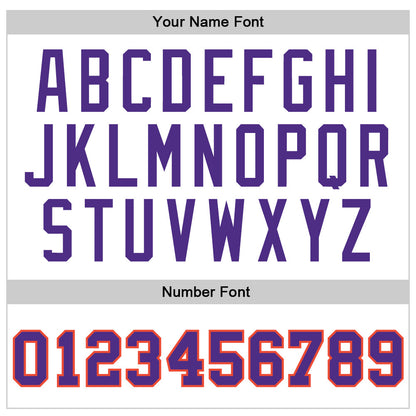 Custom White Purple-Orange Authentic Throwback Basketball Jersey - Sky-Custom