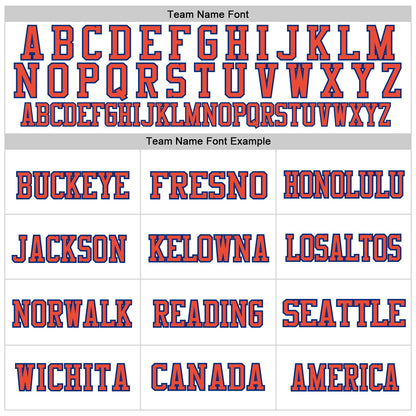 Custom White Orange-Royal Mesh Authentic Throwback Football Jersey - Sky-Custom