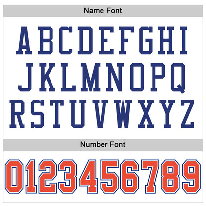 Custom White Orange-Royal Mesh Authentic Throwback Football Jersey - Sky-Custom