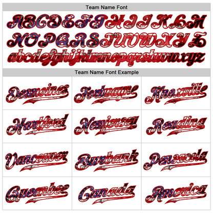 Custom White Red-Royal 3D American Flag Authentic Baseball Jersey - Sky-Custom