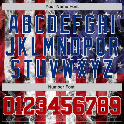 Custom White Red-Royal 3D American Flag Authentic Baseball Jersey - Sky-Custom