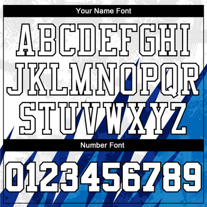 Custom White White-Royal Round Neck Sublimation Basketball Suit Jersey - Sky-Custom
