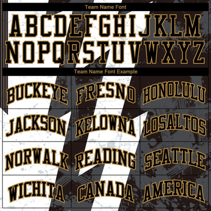 Custom White Black-Old Gold Round Neck Sublimation Basketball Suit Jersey - Sky-Custom