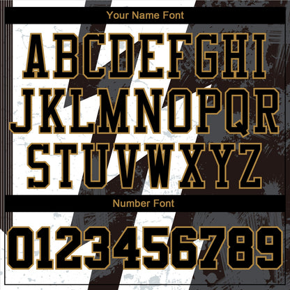 Custom White Black-Old Gold Round Neck Sublimation Basketball Suit Jersey - Sky-Custom