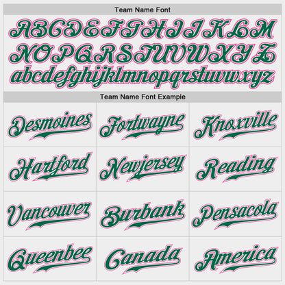 Custom White Pink-Kelly Green Authentic Baseball Jersey - Sky-Custom