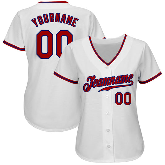 Custom White Red-Royal Authentic Baseball Jersey - Sky-Custom