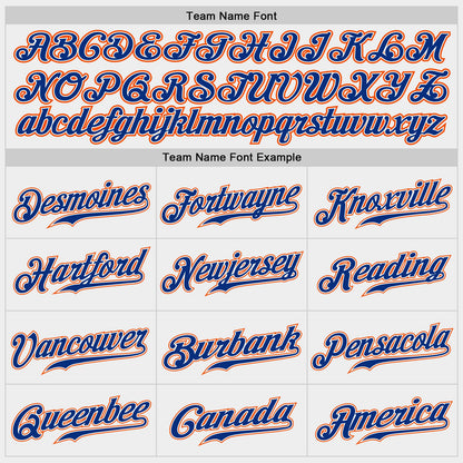 Custom White Royal-Orange Authentic Baseball Jersey - Sky-Custom