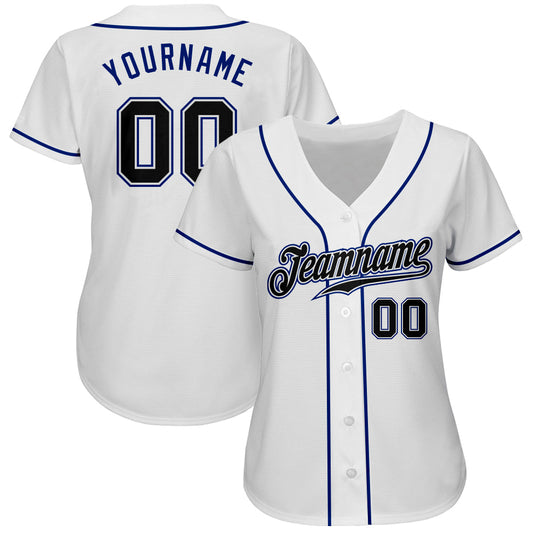 Custom White Black-Royal Authentic Baseball Jersey - Sky-Custom