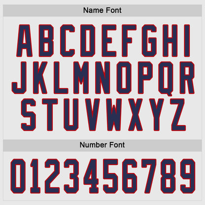Custom White Navy-Red Hockey Jersey - Sky-Custom