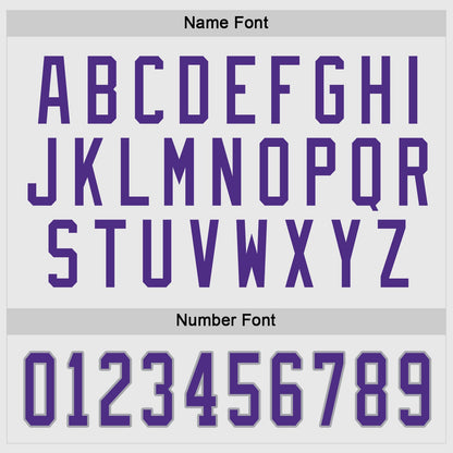Custom White Purple-Gray Hockey Jersey - Sky-Custom