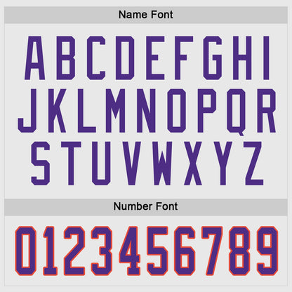 Custom White Purple-Orange Hockey Jersey - Sky-Custom