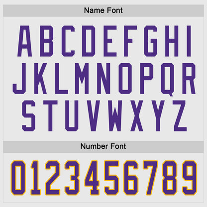 Custom White Purple-Gold Hockey Jersey - Sky-Custom