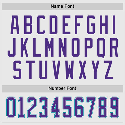Custom White Purple-Teal Hockey Jersey - Sky-Custom