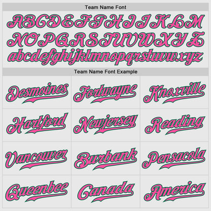Custom White Kelly Green Pinstripe Pink-Kelly Green Authentic Baseball Jersey - Sky-Custom