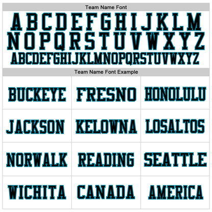 Custom White Black-Teal Mesh Authentic Football Jersey - Sky-Custom