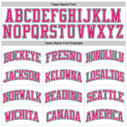 Custom White Kelly Green-Hot Pink Authentic Throwback Basketball Jersey - Sky-Custom
