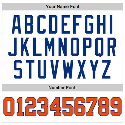 Custom White Orange-Royal Authentic Throwback Basketball Jersey - Sky-Custom
