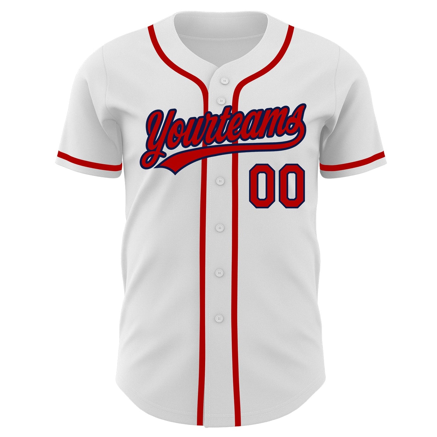 Custom White Red-Navy Authentic Baseball Jersey - Sky-Custom
