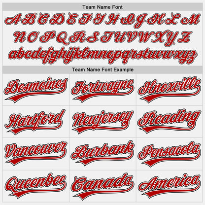 Custom White Red-Black Authentic Baseball Jersey - Sky-Custom