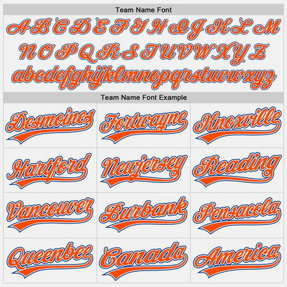 Custom White Orange-Royal Authentic Baseball Jersey - Sky-Custom