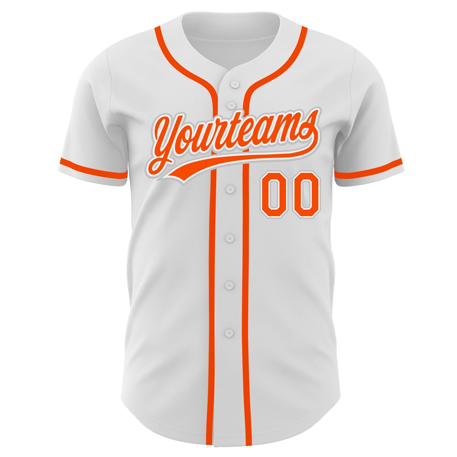 Custom White Orange-Gray Authentic Baseball Jersey - Sky-Custom