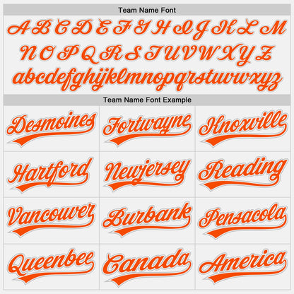 Custom White Orange-Gray Authentic Baseball Jersey - Sky-Custom