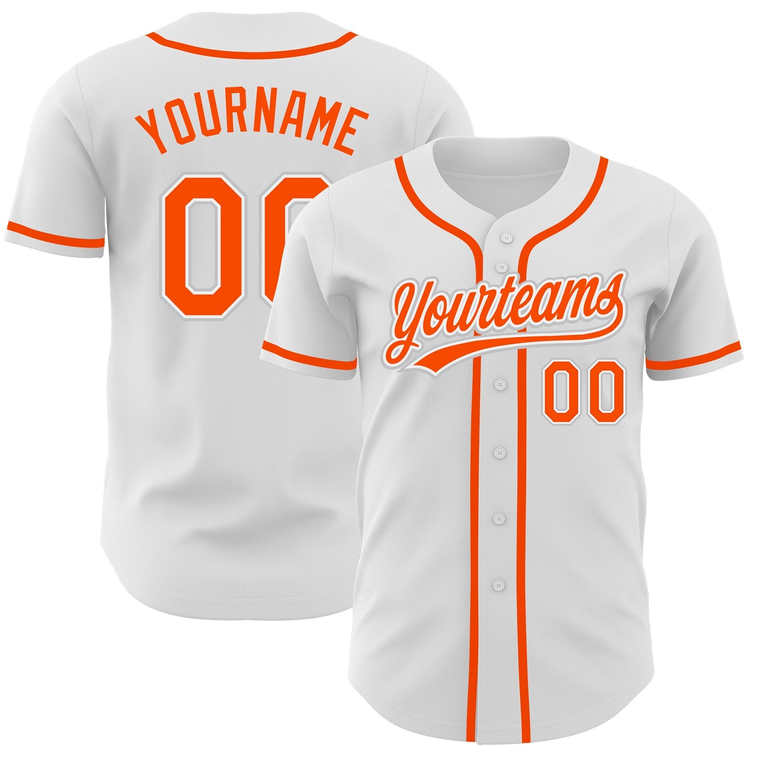 Custom White Orange-Gray Authentic Baseball Jersey - Sky-Custom