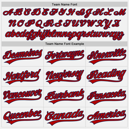 Custom White Red-Navy Authentic Baseball Jersey - Sky-Custom