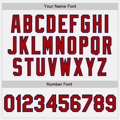 Custom White Red-Navy Authentic Baseball Jersey - Sky-Custom