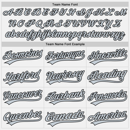 Custom White Silver-Black Authentic Baseball Jersey - Sky-Custom