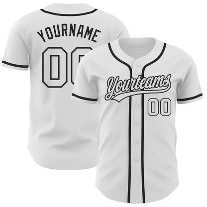 Custom White White-Black Authentic Baseball Jersey - Sky-Custom