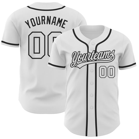 Custom White White-Black Authentic Baseball Jersey - Sky-Custom