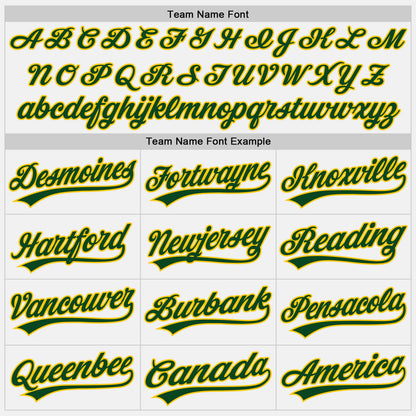 Custom White Green-Gold Authentic Baseball Jersey - Sky-Custom