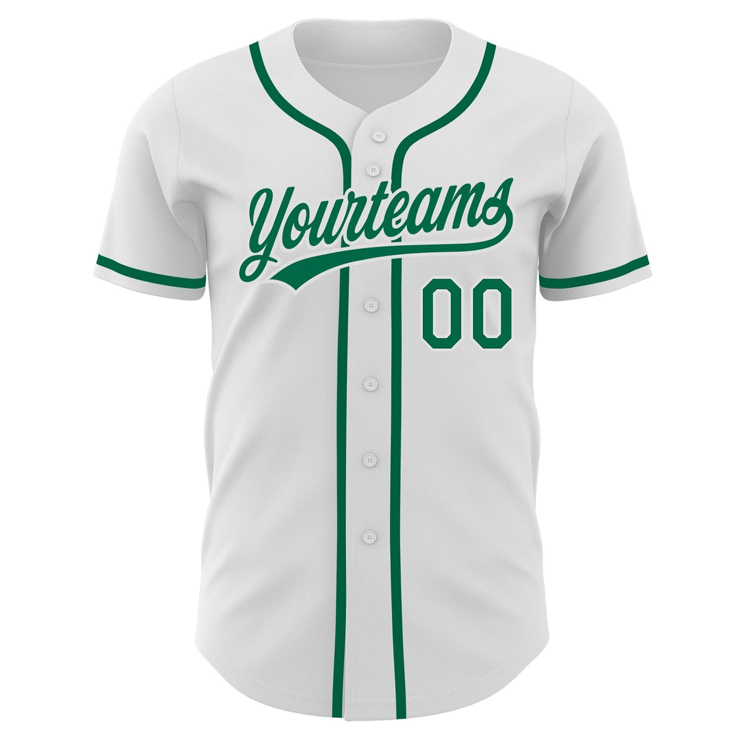 Custom White Kelly Green Authentic Baseball Jersey - Sky-Custom