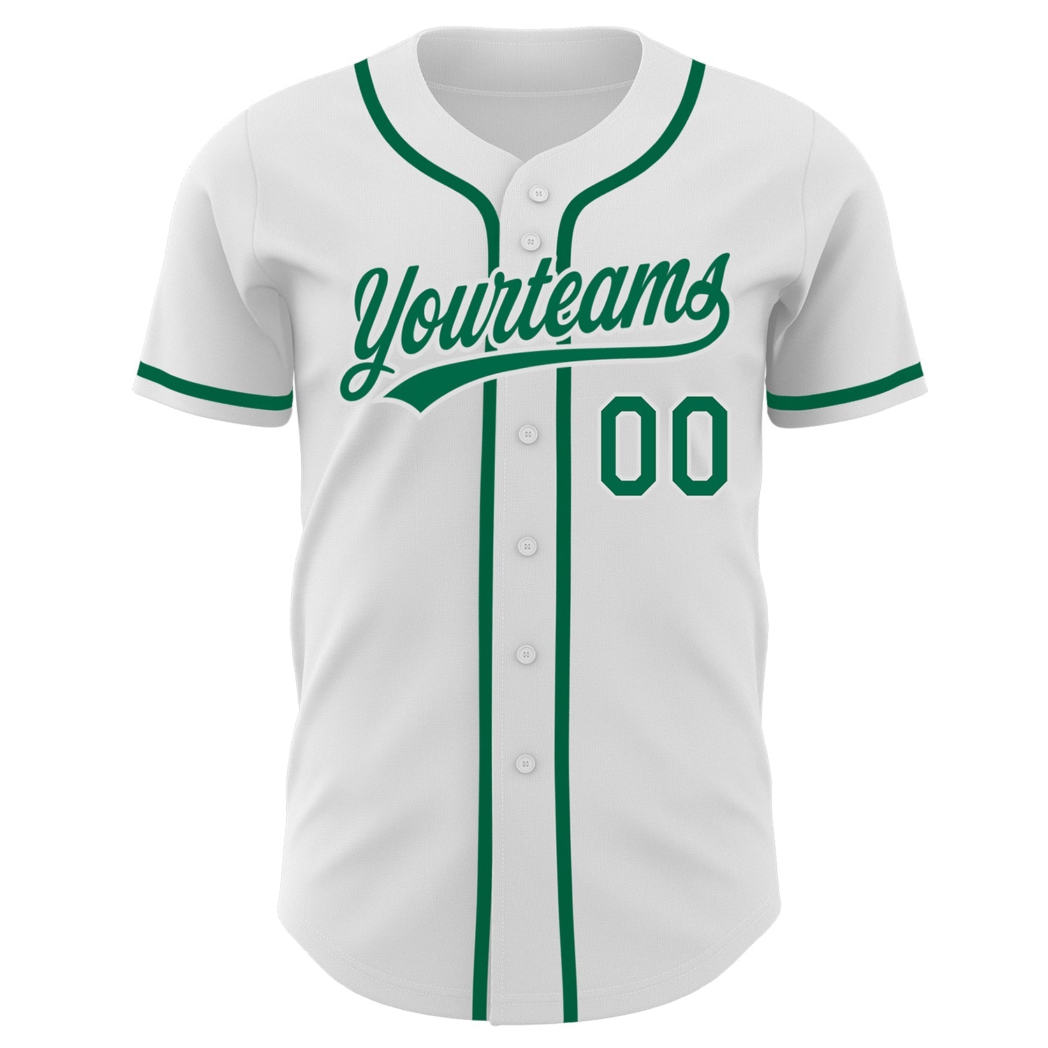 Custom White Kelly Green Authentic Baseball Jersey - Sky-Custom