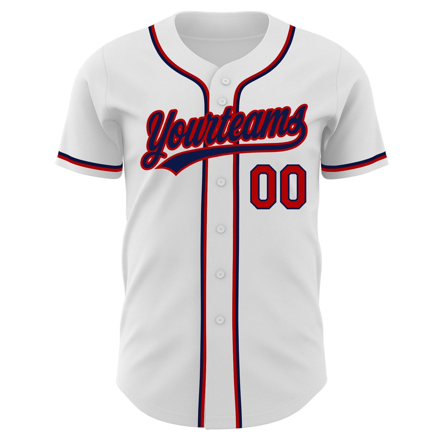 Custom White Red-Navy Authentic Baseball Jersey - Sky-Custom