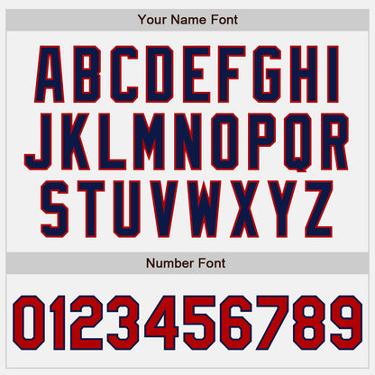 Custom White Red-Navy Authentic Baseball Jersey - Sky-Custom