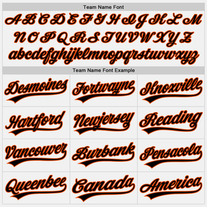 Custom White Black-Orange Authentic Baseball Jersey - Sky-Custom