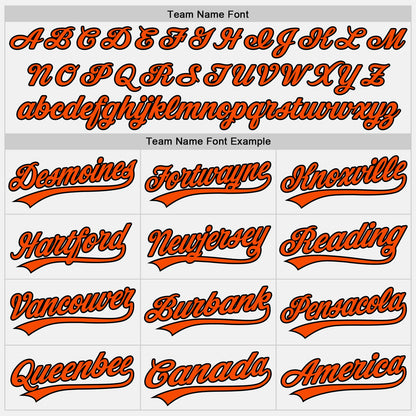 Custom White Orange-Black Authentic Baseball Jersey - Sky-Custom