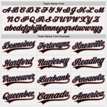 Custom White Black Powder Blue-Orange Authentic Baseball Jersey - Sky-Custom