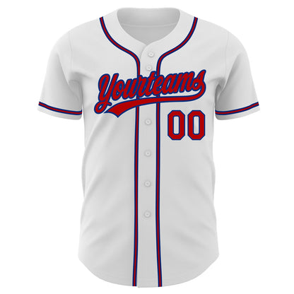 Custom White Red-Royal Authentic Baseball Jersey - Sky-Custom