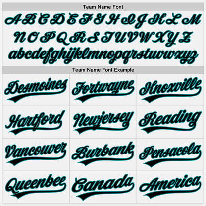Custom White Black-Teal Authentic Baseball Jersey - Sky-Custom