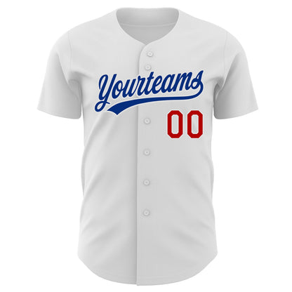 Custom White Red-Royal Authentic Baseball Jersey - Sky-Custom