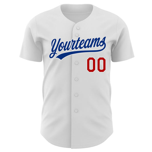 Custom White Red-Royal Authentic Baseball Jersey - Sky-Custom