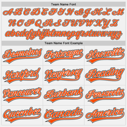 Custom White Orange Pinstripe Orange-Black Authentic Baseball Jersey - Sky-Custom
