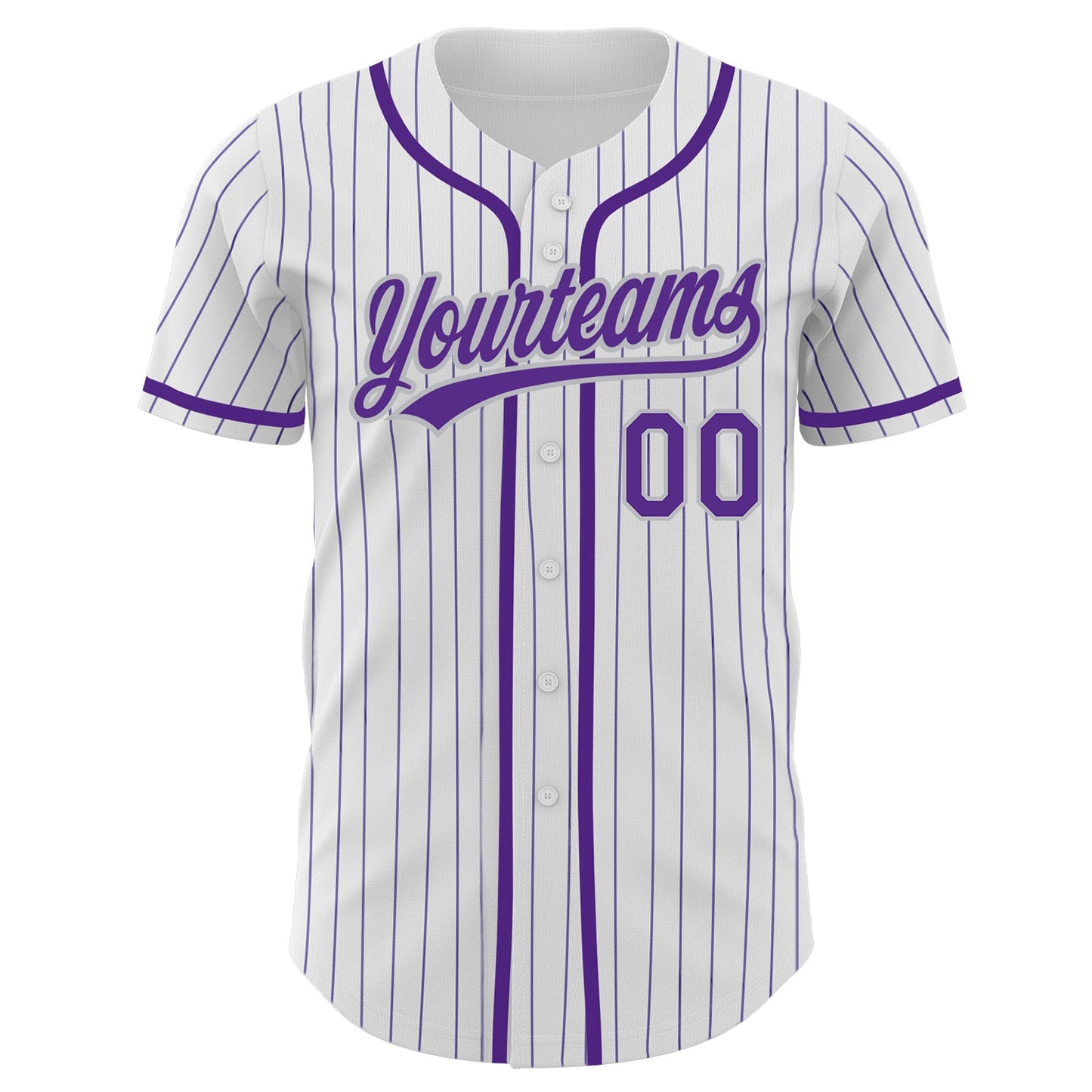 Custom White Purple Pinstripe Purple-Gray Authentic Baseball Jersey - Sky-Custom