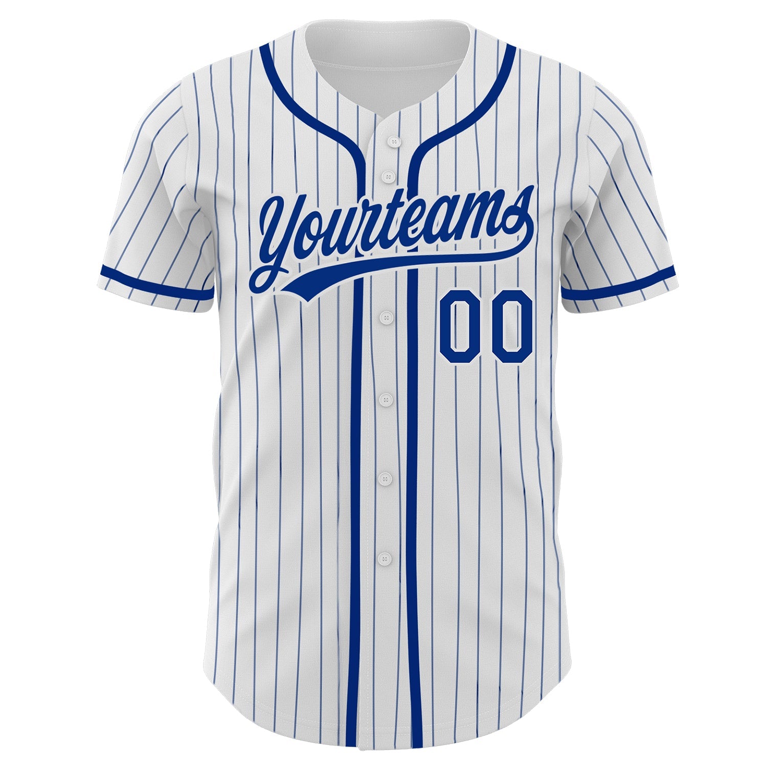 Custom White Royal Pinstripe Royal Authentic Baseball Jersey - Sky-Custom